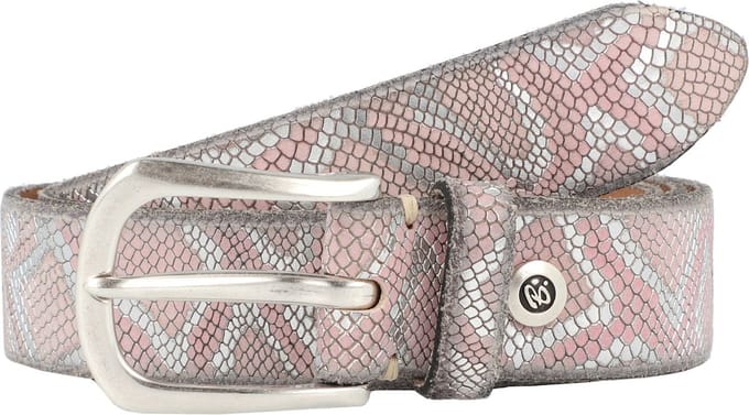 b.belt Riem Sabia Ledergürtel W100 Rosa / Silber Metallic Roze Veelkleurig