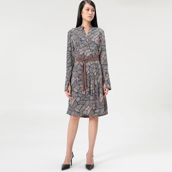 Geometrische vintage print tuniekjurk