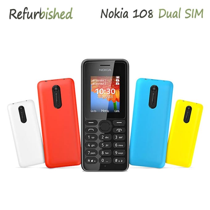 Gereviseerde Nokia Originele Nokia 108 Dual SIM GSM 900 / 1800 Mobiele Telefoon Simple Set