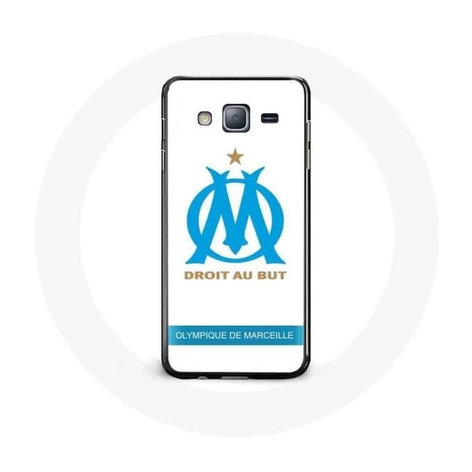 Case voor Samsung Galaxy j3 2016 Olympique de Marseille Logo Witte Achtergrond wit
