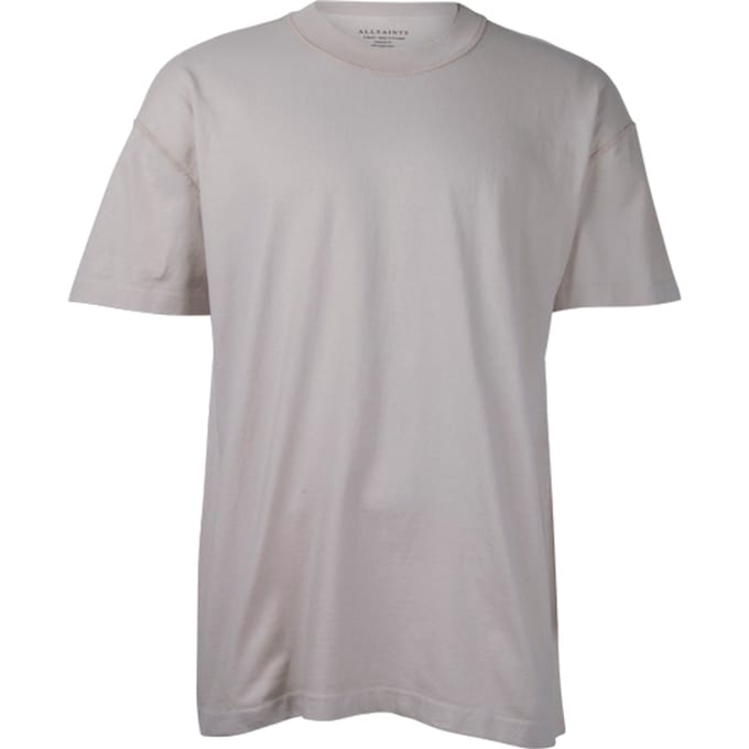 AllSaints Isac Ss Crew Biscuit Taupe Maat: XL | Basic T-Shirts Outlet | Heren | Grijs