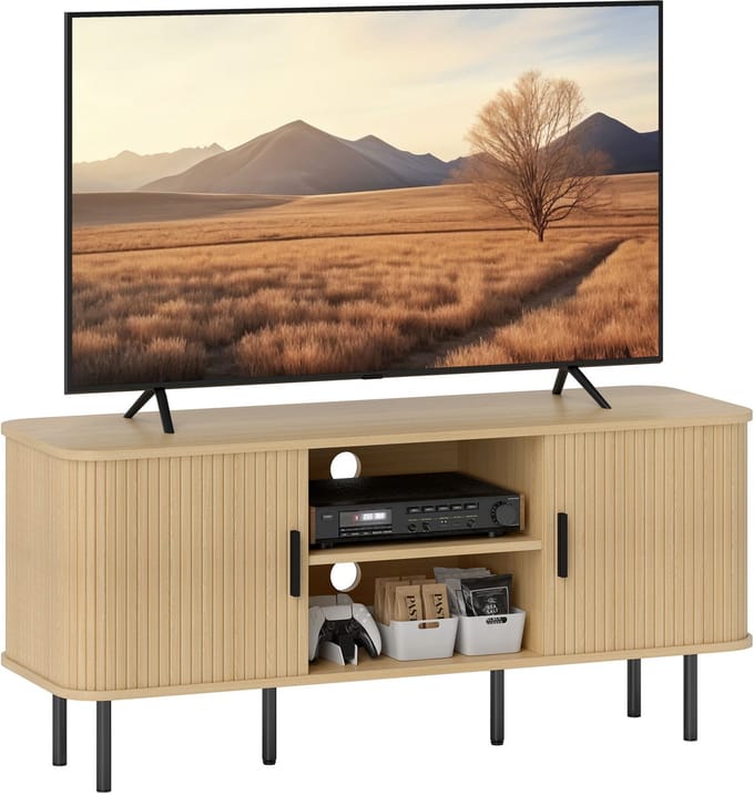 HOMCOM TV-meubel - MDF - 120x40x55cm - Eikenhout
