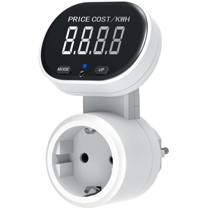 Europese stopcontact 45 graden draaibaar groot LCD-scherm Stroommeteraansluiting Digitaal display Energie backlight type & EU Plug veelkleurig