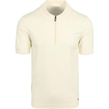 No Excess Pullover Short Sleeve Polo Zip Solid Offwhite Size: XXL | Polo Shirts Outlet | Heren | Wit