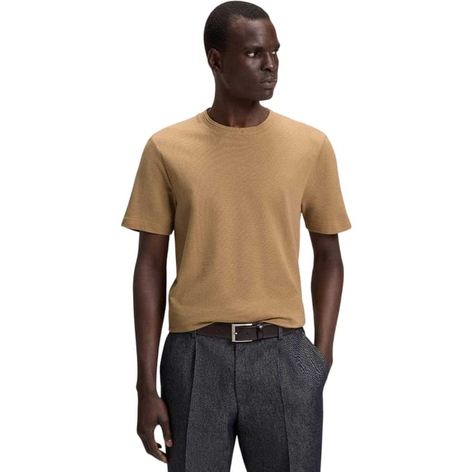 Boss Heren Bubble Normaal T-Shirt (Beige)