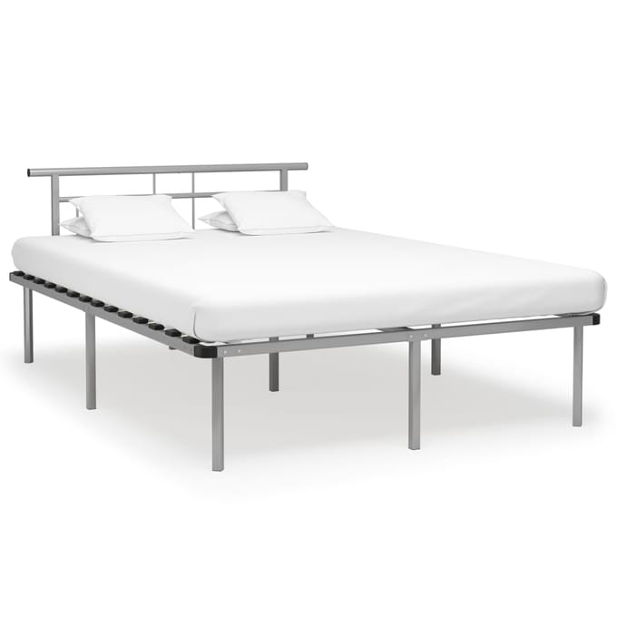 vidaXL - Bedframe - zonder - matras - metaal - grijs - 140x200 - cm