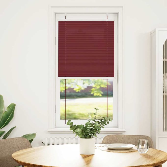 vidaXL - Plissé - rolgordijn - 55x100 - cm - stofbreedte - 54,4 - cm - bordeauxrood