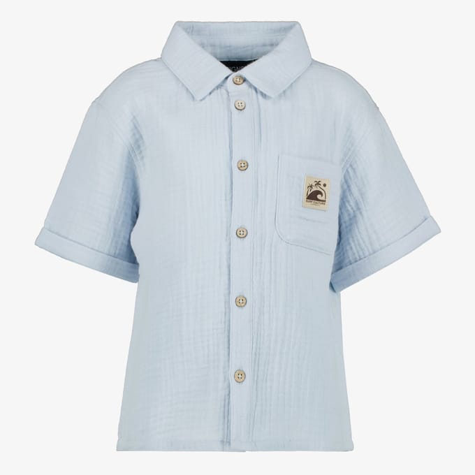 Unsigned jongens mousseline blouse blauw - Maat 92