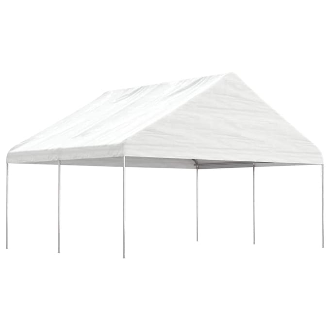 vidaXL - Prieel - met - dak - 4,46x5,88x3,75 - m - polyetheen - wit