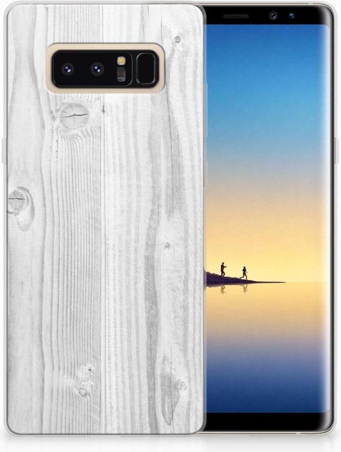 Samsung Galaxy Note 8 Bumper Hoesje White Wood