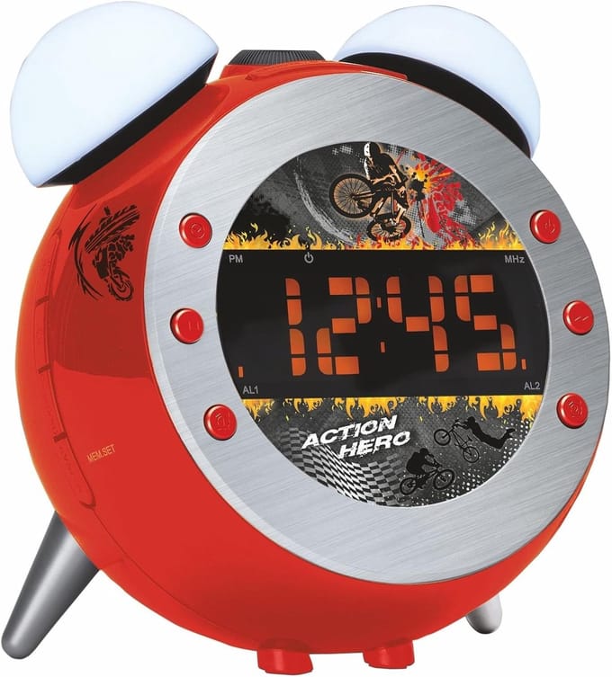 Radio Wekker - Digitale Radio - Wakker Worden - Tijd Projectie - 3 m - Rood