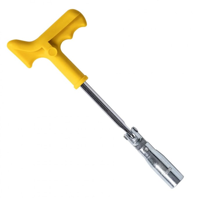 bougie sleutel 16 mm - bougiesleutel met knikarm - sparkplug key - bougiedop - kmr