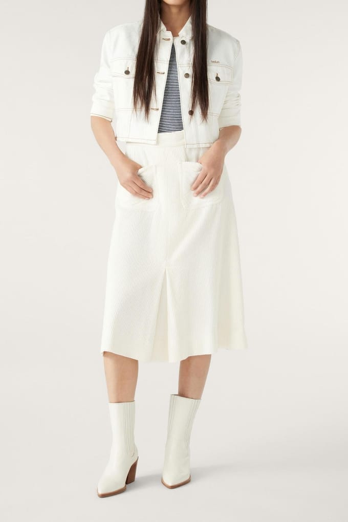 BA&SH Mid-length Skirt Ecru Maat: 42 | Midi Rokken Outlet | Dames | Ecru