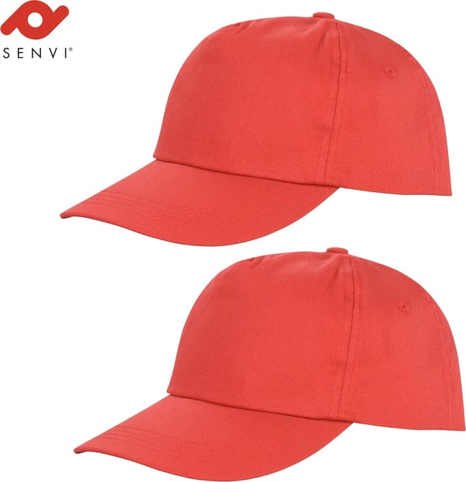 Senvi 5-Panel Fashion Cap Kleur: ROOD 2-Pack