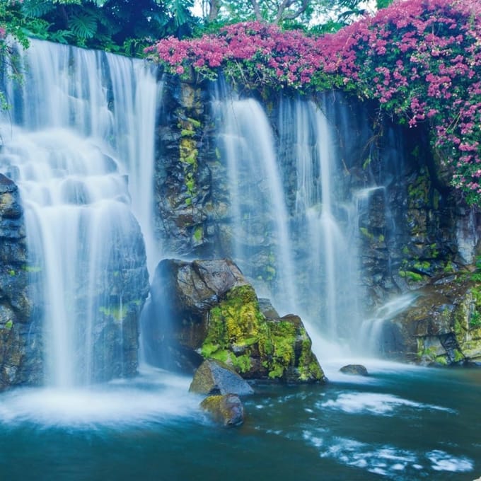Buiten canvas 58x58 cm waterval Anna's CollectionAnna's Collection