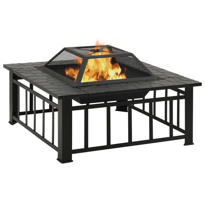 vidaXL - Vuurplaats - met - pook - XXL - 81x81x47 - cm - staal