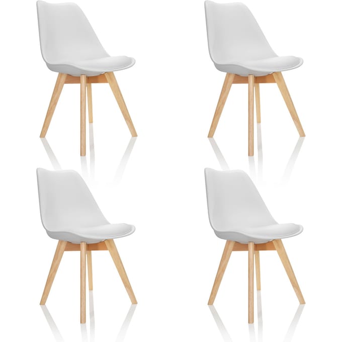 Bezoekerstoel / Kuipstoel SCANDI Kunststof wit Set van 4 hjh OFFICE