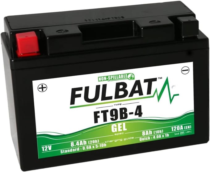 - FULBATTERIE MOTO FULBAT GEL FT9B-4 / YT9B-BS 12V 8,4AH 120A