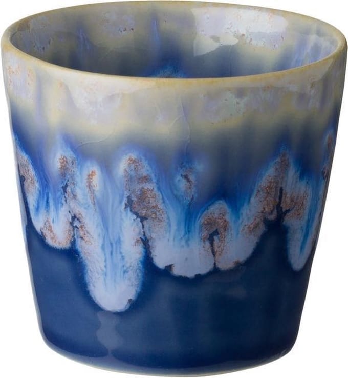 Grespresso lungo kopje donkerblauw met 'drip glazing'