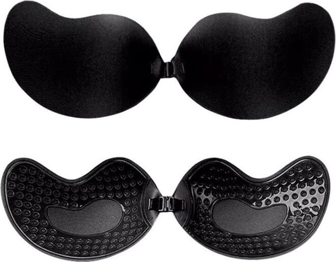 plak BH /Onzichtbare Push Up Bh Zelfklevende / beha Backless Strapless / Gel sticky Solid -Cup-B /Zwart-Topkwaliteit