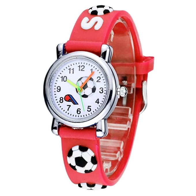 Fako® - Kinderhorloge - 3D - Voetbal - Rood
