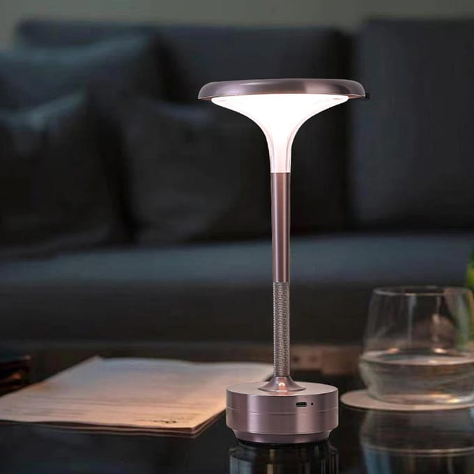 Oplaadbare LED Tafellamp Touchbediening Traploos Dimbare Nachtkastlamp Draagbare Bureaulamp voor zwart