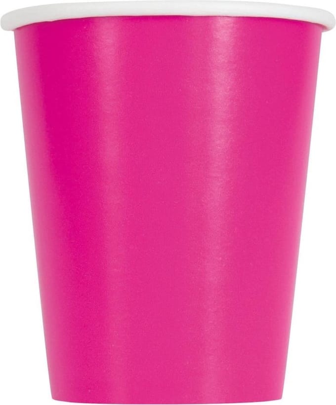 Neon Roze Bekers 266ml 14st