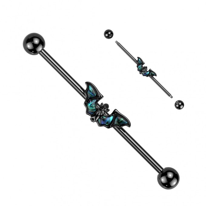 Industrial piercing PVD bat - zwart - LMPiercings