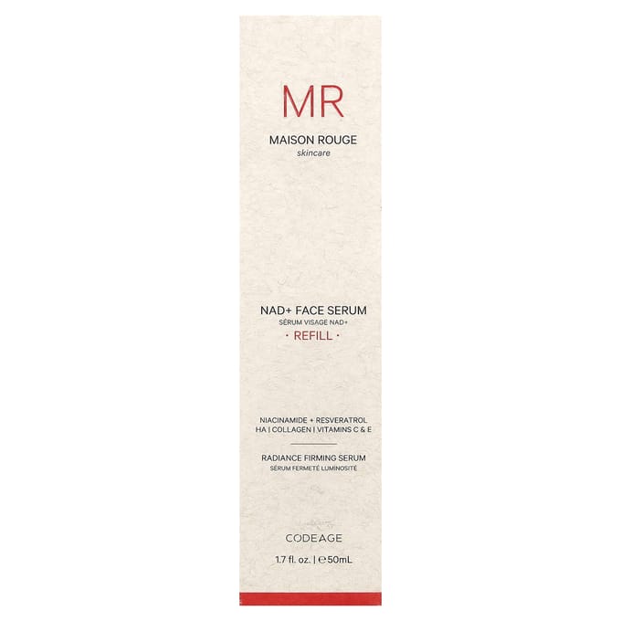 Codeage, Maison Rouge, NAD+ gezichtsserum, navulling, 50 ml (1,7 fl oz) white