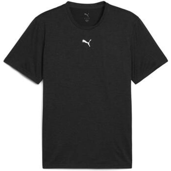 PUMA M TAD ESSENTIALS HEATHER CAT Tee (CF small cat) Heren Sportshirt - Puma Black Heather