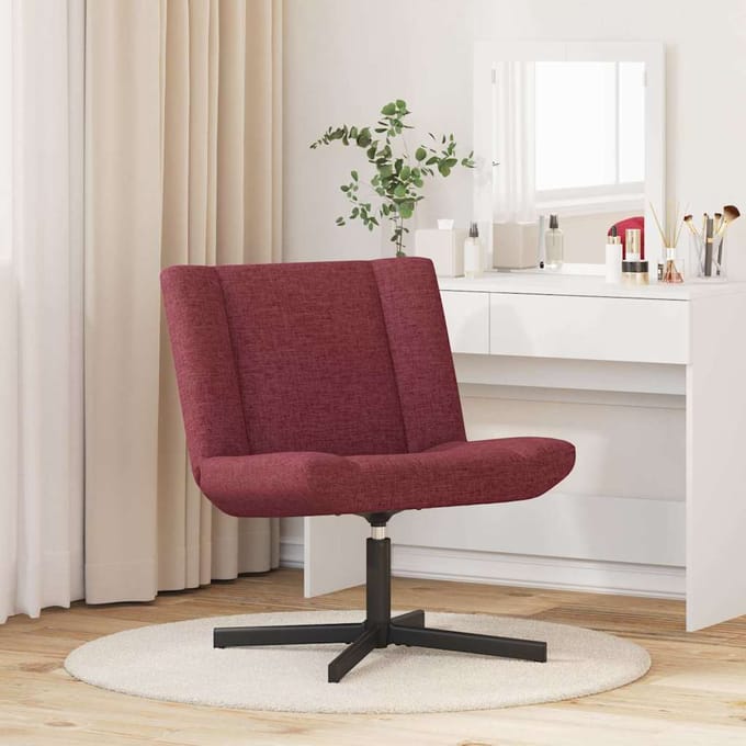vidaXL - Draaistoel - Wijnrood - 63 - x - 75 - x - 76 - cm - Stof