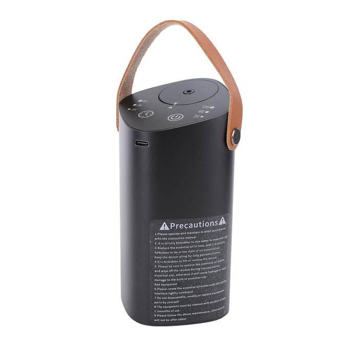 Diffuseur d'Huiles Essentielles Sans Eau Aluminium Silencieux Portable Diffuseur de Parfum pour Voiture Aromathérapie black