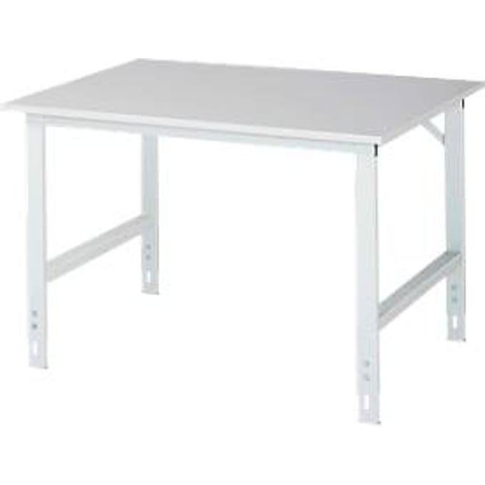 Werktafel, melamine blad, B 1250 x D 1000 x H 760-1080 mm