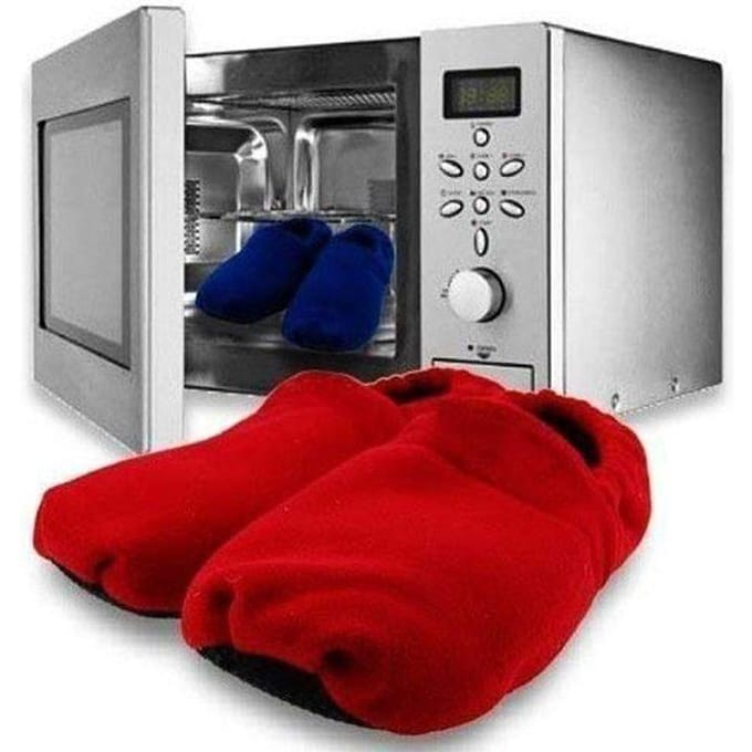 Chaussons chauffants au micro ondes rouges tail… gray