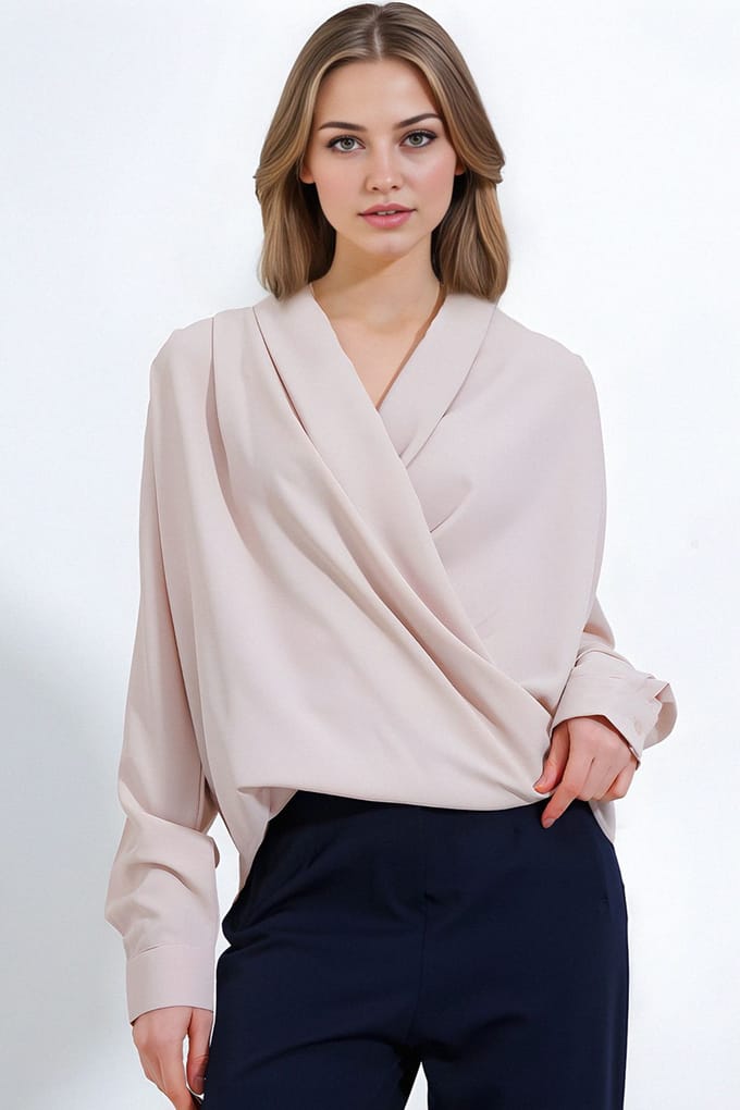 Sjaalkraag Losse Pasvorm Blouse