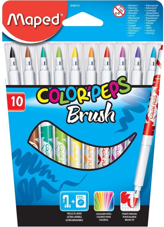 Maped Color'Peps Brush Felt-pens x10