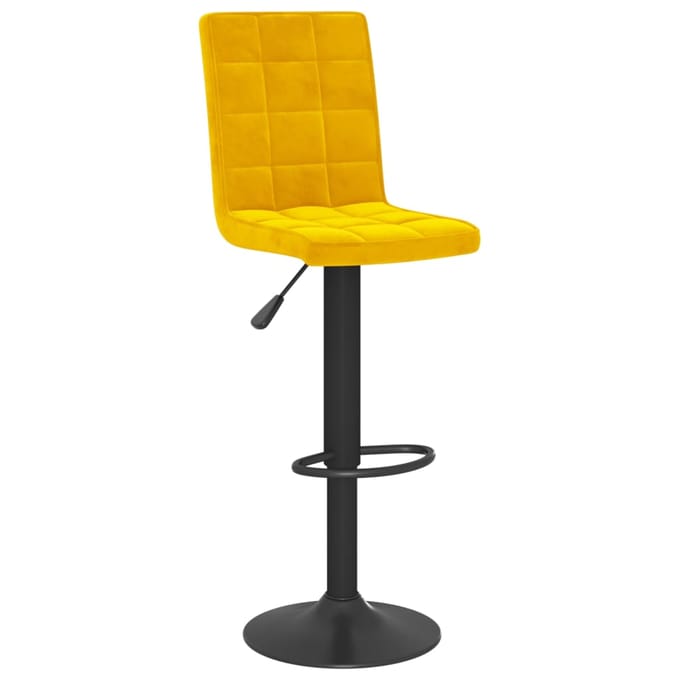 vidaXL - Barkrukken - 2 - st - fluweel - mosterdgeel