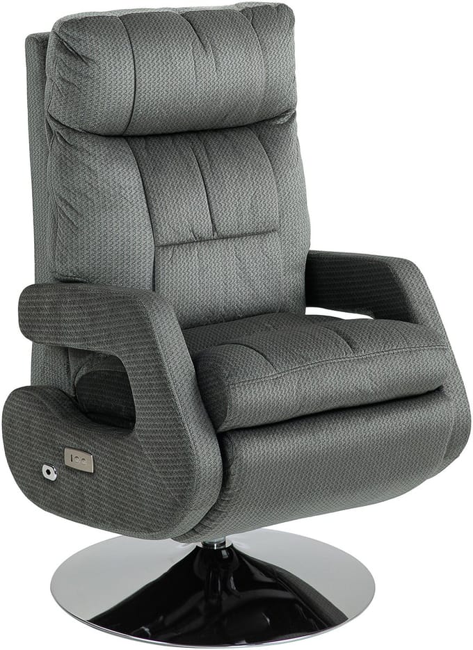 HOMCOM-Elektrischer Relaxsessel-Stahl, Polyester-84L x 69B x 118-124H cm-Dunkelgrau