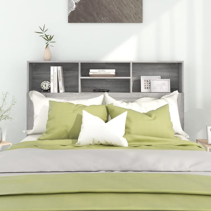 vidaXL - Hoofdbordkast - 140x19x103,5 - cm - grijs - sonoma - eikenkleurig