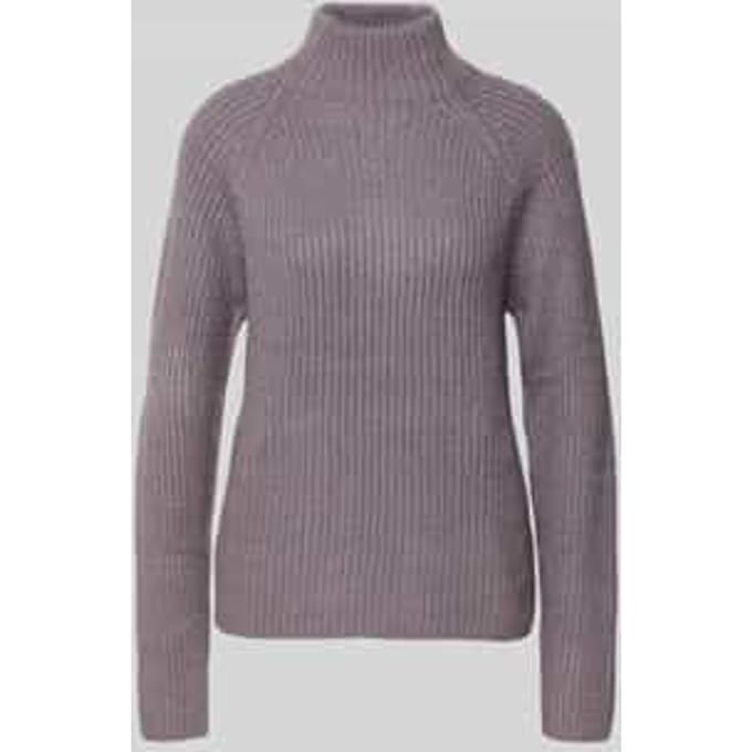 Gebreide pullover in riblook met opstaande kraag