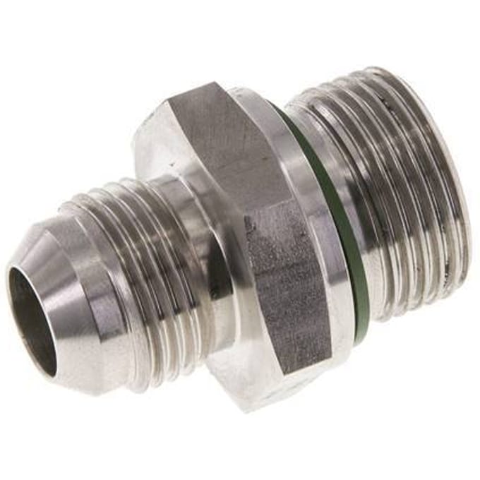 JIC  Dubbele Nippel G3/4'' X UNF 7/8''-14 RVS FKM 210bar