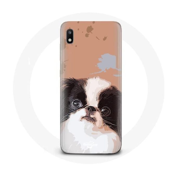 Samsung Galaxy A10 hoesje Japanse spaniël Zwart-wit hondenras