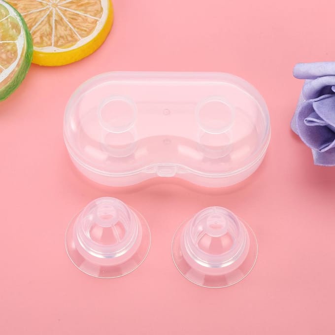 1 PaarSet Siliconen Tepelcorrector Tepeltrekkers voor Platte Ingetrokken Tepels Borstvoedingshulp white
