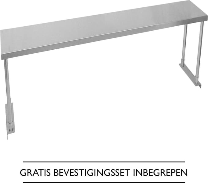 Bovenschap voor werktafel - rvs - 150 cm - 100kg max