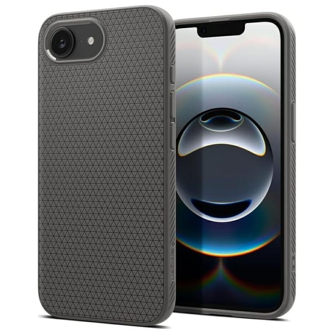 Spigen Liquid Air Hoesje Geschikt voor Apple iPhone 17e / 16e - Back Cover Flexibel TPU Grijs