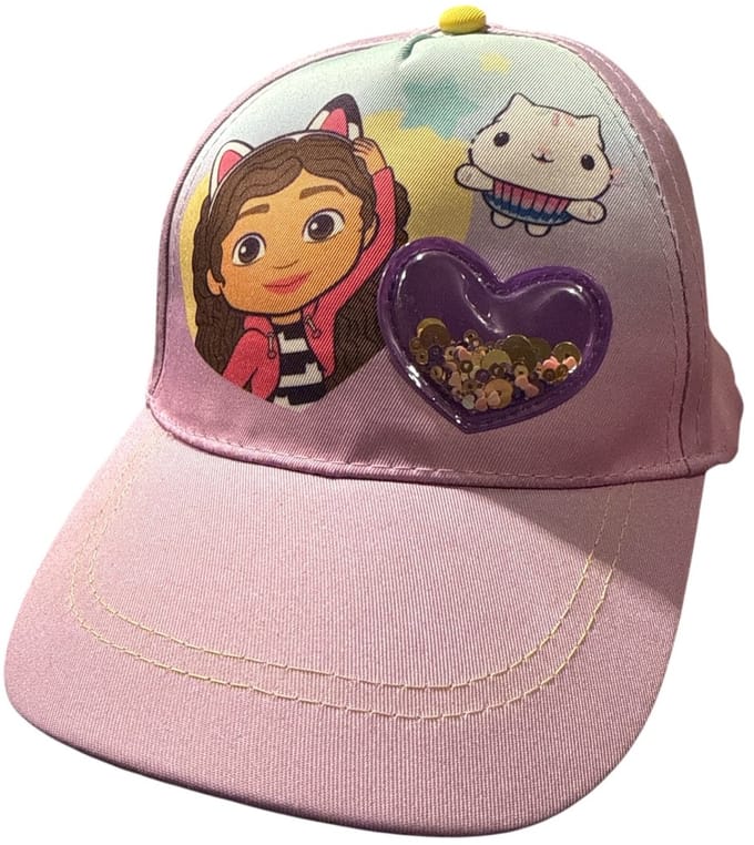 Gabby’s Dollhouse Kinderpet – Roze met Glitter Hart – Verstelbare Cap – Meisjes – 52-54 cm