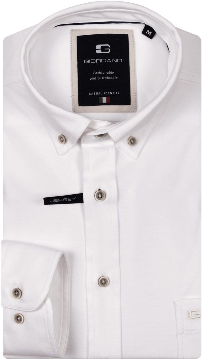 Giordano – Ivy – Overhemd – Liquid cotton – button down kraag – Optical White - Regular Fit - NOS7078-10