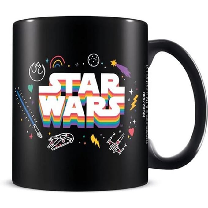 Star Wars Mok met Pride Regenbooglogo (Zwart)