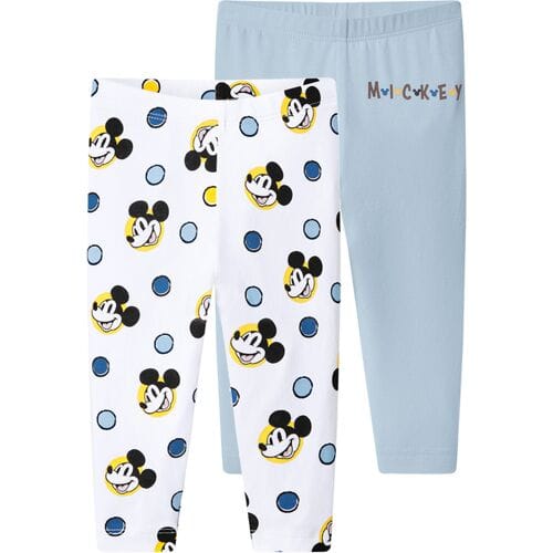 LUPILU Set van 2 baby leggings (Blauw/print, 50/56)