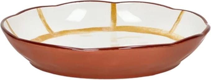 Pomax Mykonos diep bord D20cm H3.5cm geel